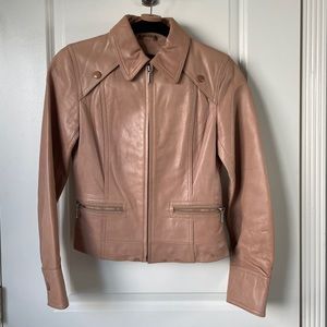 Kenneth Cole Camel Genuine Leather Jacket